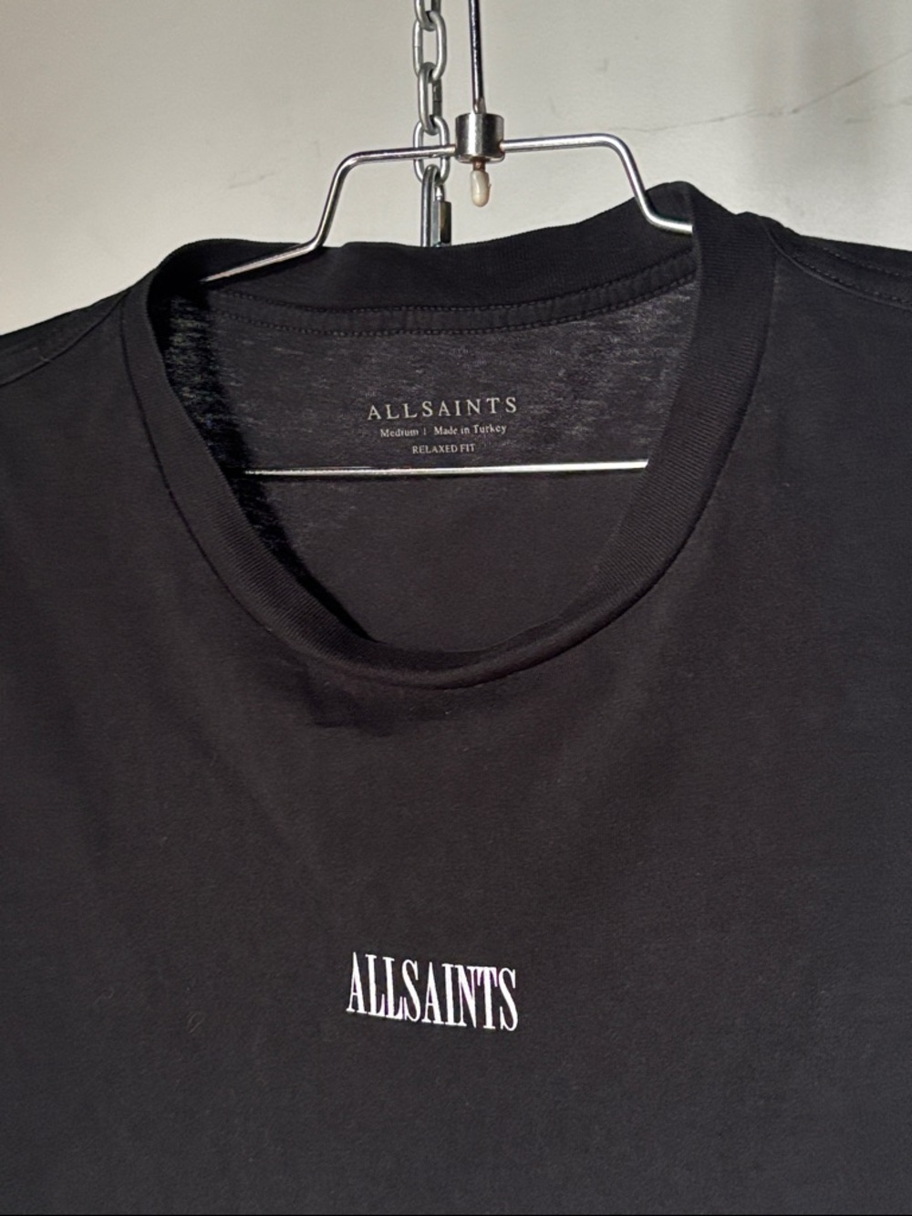 All Saints Relaxed Fit Graphic Tee in Jet Black Unisex - Picture 2 of 5